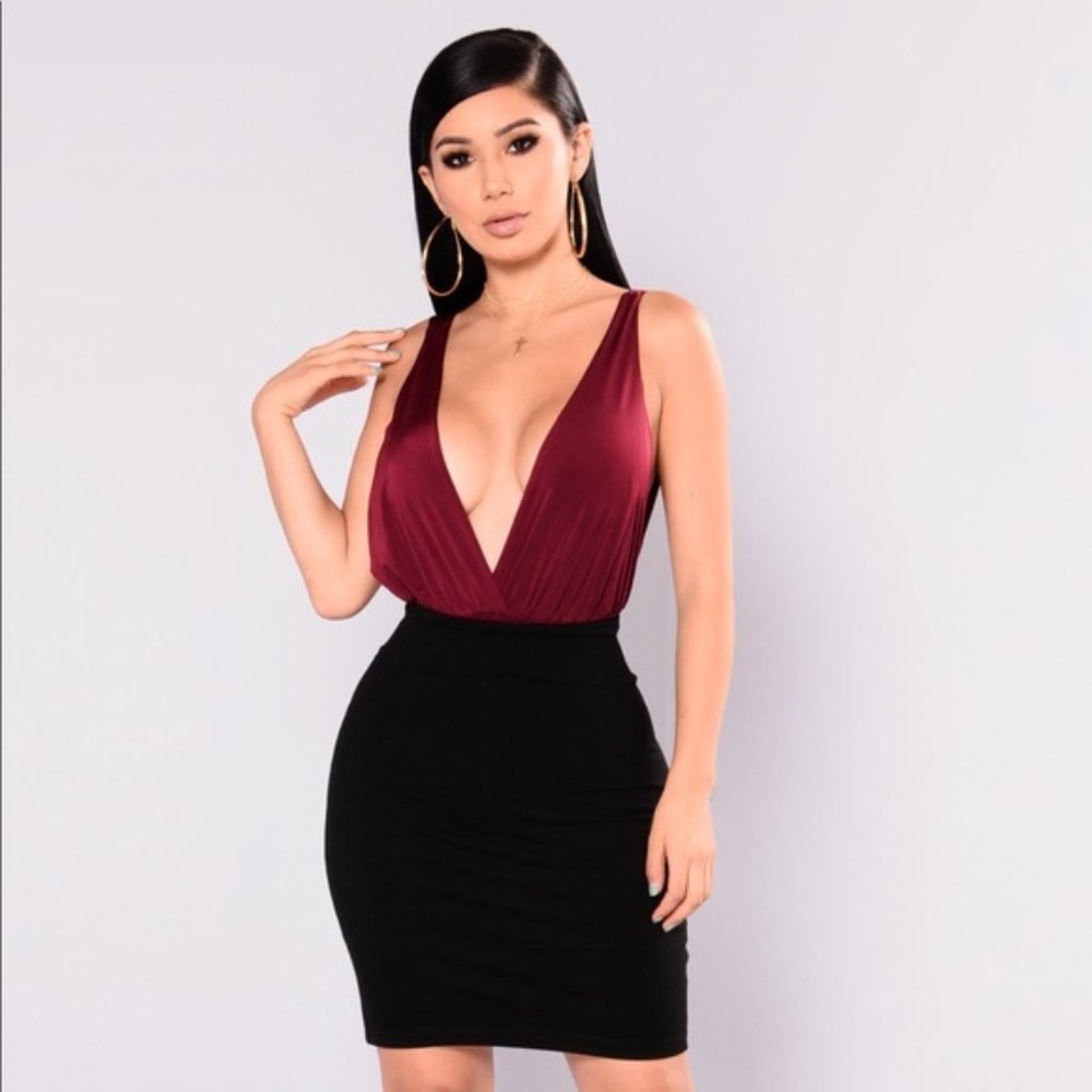 Fashion Nova Wine Bodysuit